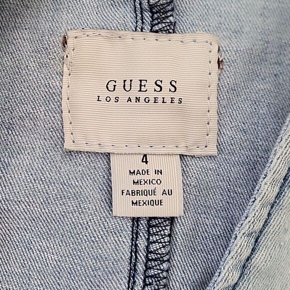 GUESS Jumpsuit Los Angeles Overalls Women's 4 Denim Skinny Leg Distress Y2K - Picture 6 of 16